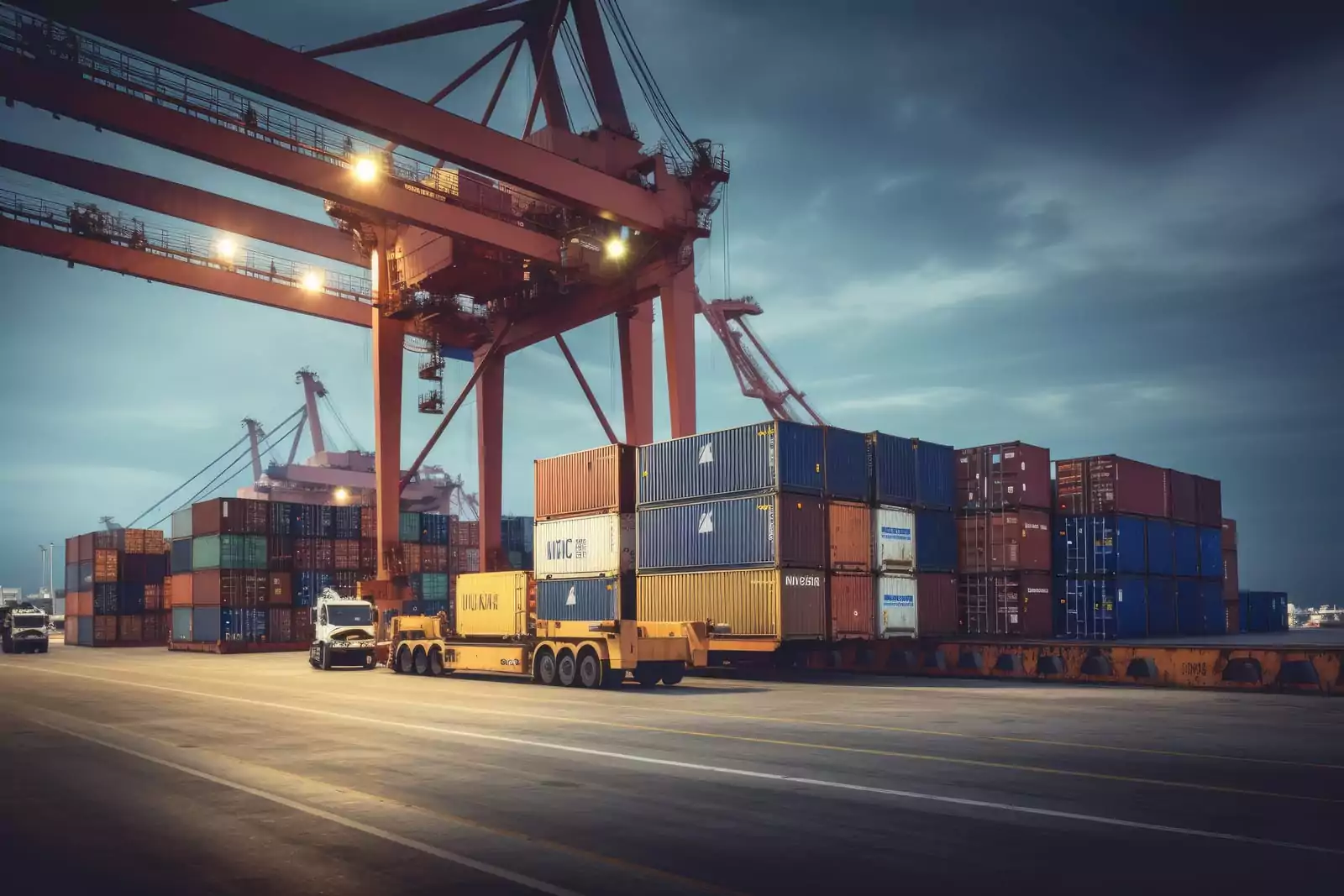 Container, ship and international freight logistics